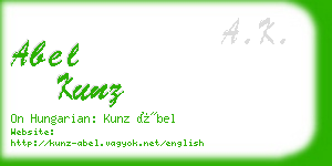 abel kunz business card